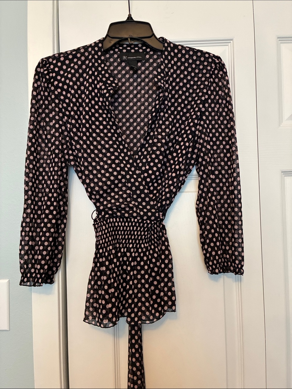 Cute polka dot wrap top